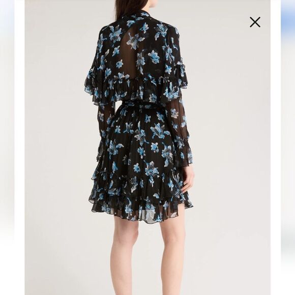 NWT Diane Von Furstenberg Martina Long Sleeve Ruffle Wrap Dress - Picture 3 of 6